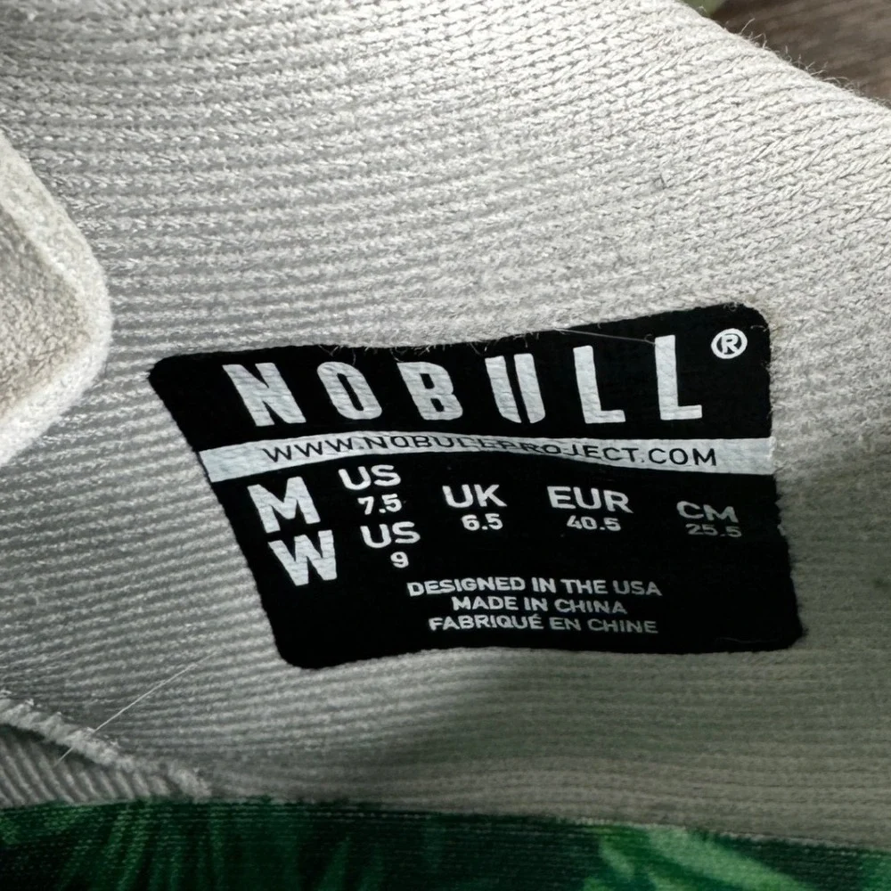 NOBULL Trainers Gray Green Tropical Leaf Sole CrossFit Training Shoes Men US 7.5